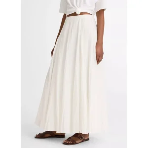 Crinkled Maxi Skirt Off White