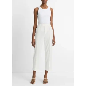 Mid Rise Tapered Pull On Pant Off White