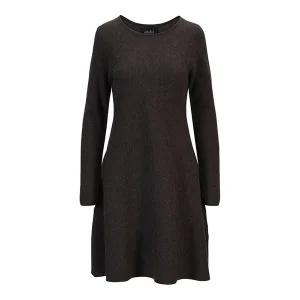 Cecilie Merino Dress Dark Brown Melange