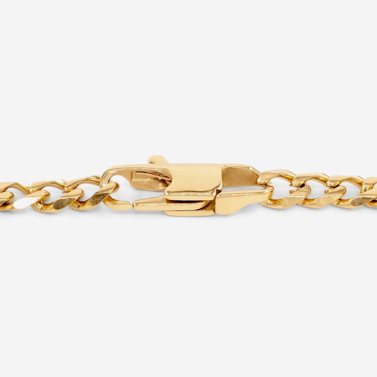 4mm Kubansk Lenkearmbånd I Rustfritt Stål | Unisex | Gull - Image 5