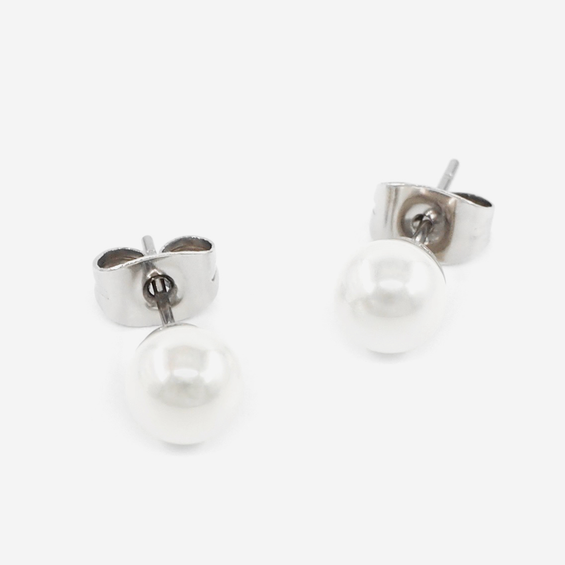 6mm Perleøredobber og 15mm Øreringer I Rustfritt Stål | Shop The Look | Dame | Pakke - Image 6