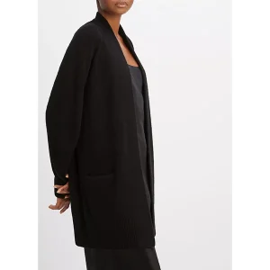 Open Front Shawl Collar Cardigan Black