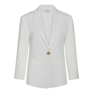 Linen Shrunken Blazer Off White